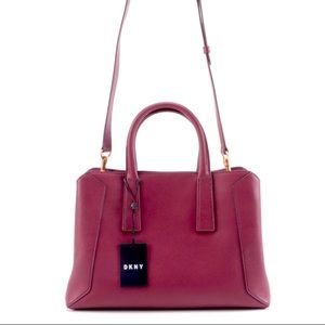 DKNY NWT Leather Studded 2-way Burgundy Purse